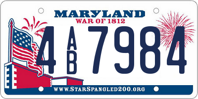 MD license plate 4AB7984