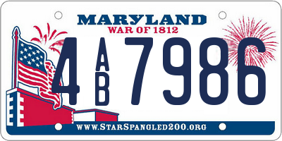 MD license plate 4AB7986