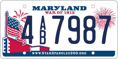 MD license plate 4AB7987