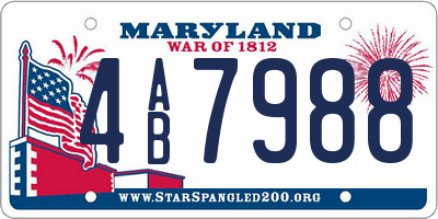 MD license plate 4AB7988