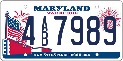 MD license plate 4AB7989