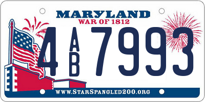 MD license plate 4AB7993