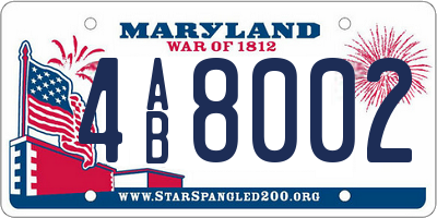 MD license plate 4AB8002