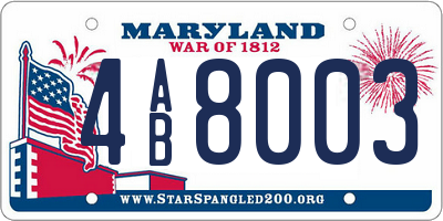 MD license plate 4AB8003