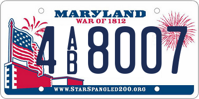 MD license plate 4AB8007