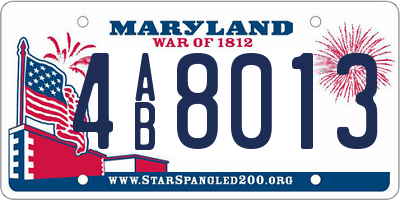 MD license plate 4AB8013