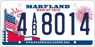 MD license plate 4AB8014