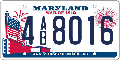MD license plate 4AB8016