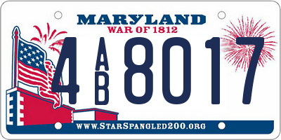 MD license plate 4AB8017