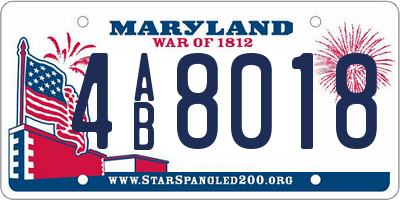 MD license plate 4AB8018