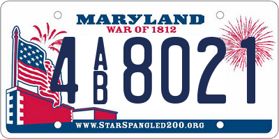 MD license plate 4AB8021