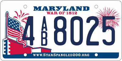 MD license plate 4AB8025