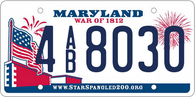 MD license plate 4AB8030