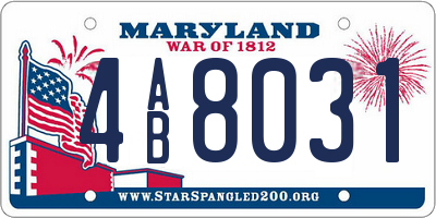 MD license plate 4AB8031