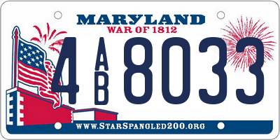 MD license plate 4AB8033