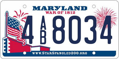 MD license plate 4AB8034
