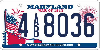 MD license plate 4AB8036