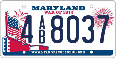 MD license plate 4AB8037
