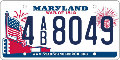 MD license plate 4AB8049