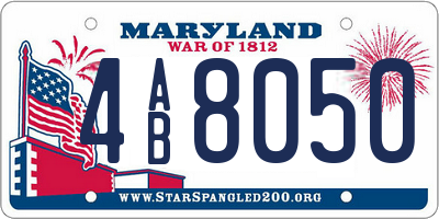 MD license plate 4AB8050
