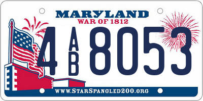 MD license plate 4AB8053