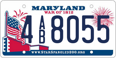 MD license plate 4AB8055