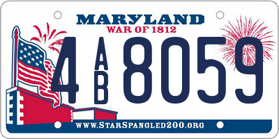 MD license plate 4AB8059