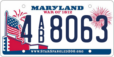 MD license plate 4AB8063