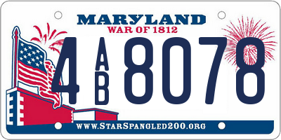 MD license plate 4AB8078