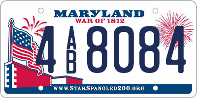 MD license plate 4AB8084