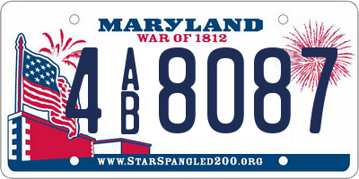 MD license plate 4AB8087