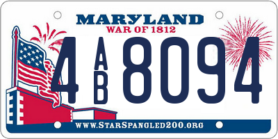 MD license plate 4AB8094