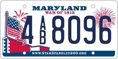 MD license plate 4AB8096