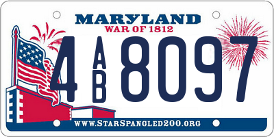 MD license plate 4AB8097