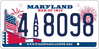 MD license plate 4AB8098
