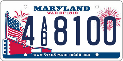 MD license plate 4AB8100