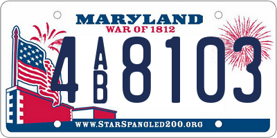 MD license plate 4AB8103