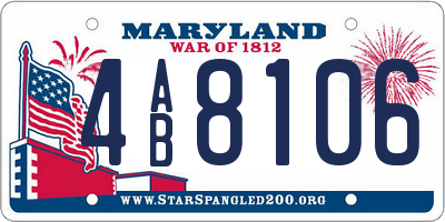 MD license plate 4AB8106