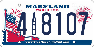 MD license plate 4AB8107