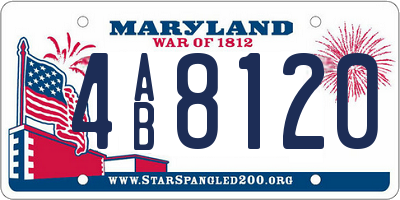 MD license plate 4AB8120