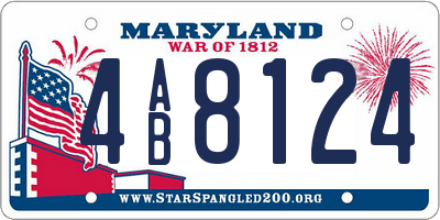 MD license plate 4AB8124