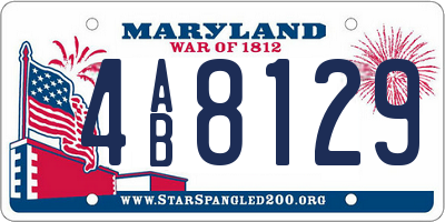 MD license plate 4AB8129