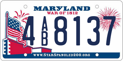 MD license plate 4AB8137