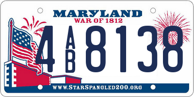 MD license plate 4AB8138