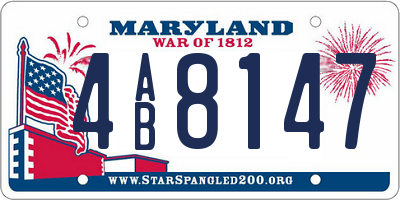MD license plate 4AB8147
