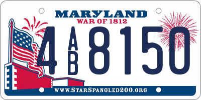 MD license plate 4AB8150