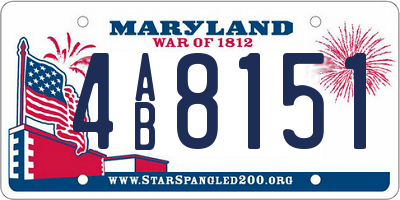 MD license plate 4AB8151