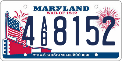 MD license plate 4AB8152