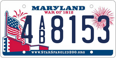 MD license plate 4AB8153