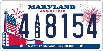 MD license plate 4AB8154